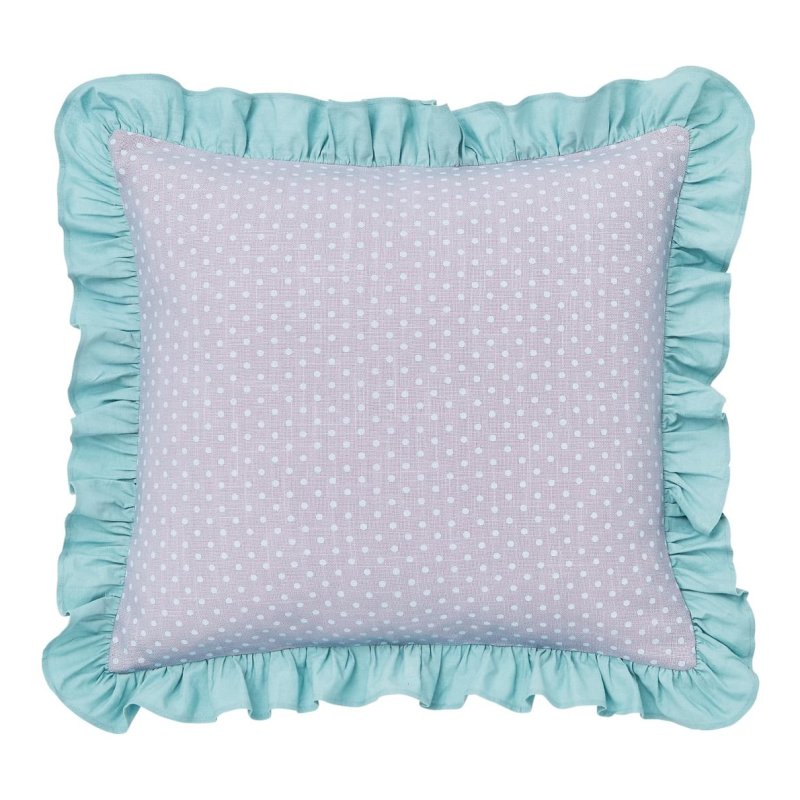 Helena Springfield Duck Egg and Pink Ness Cushion image of the cushion on a white background