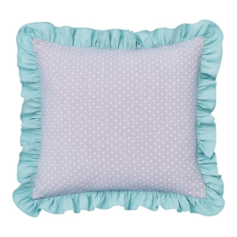 Helena Springfield Duck Egg and Pink Ness Cushion image of the cushion on a white background