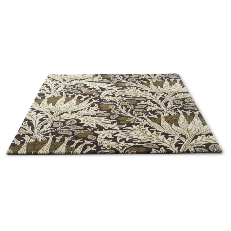 Morris & Co Artichoke Charcoal Mustard Rug