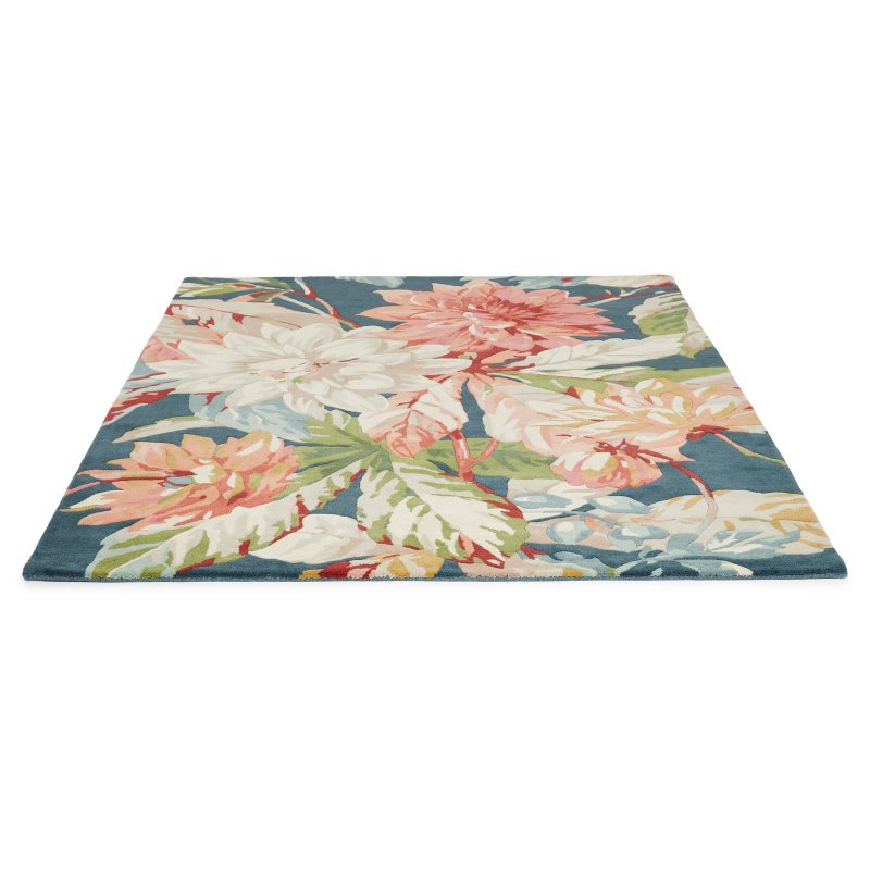 Sanderson Dahlia & Rosehip Teal Rug