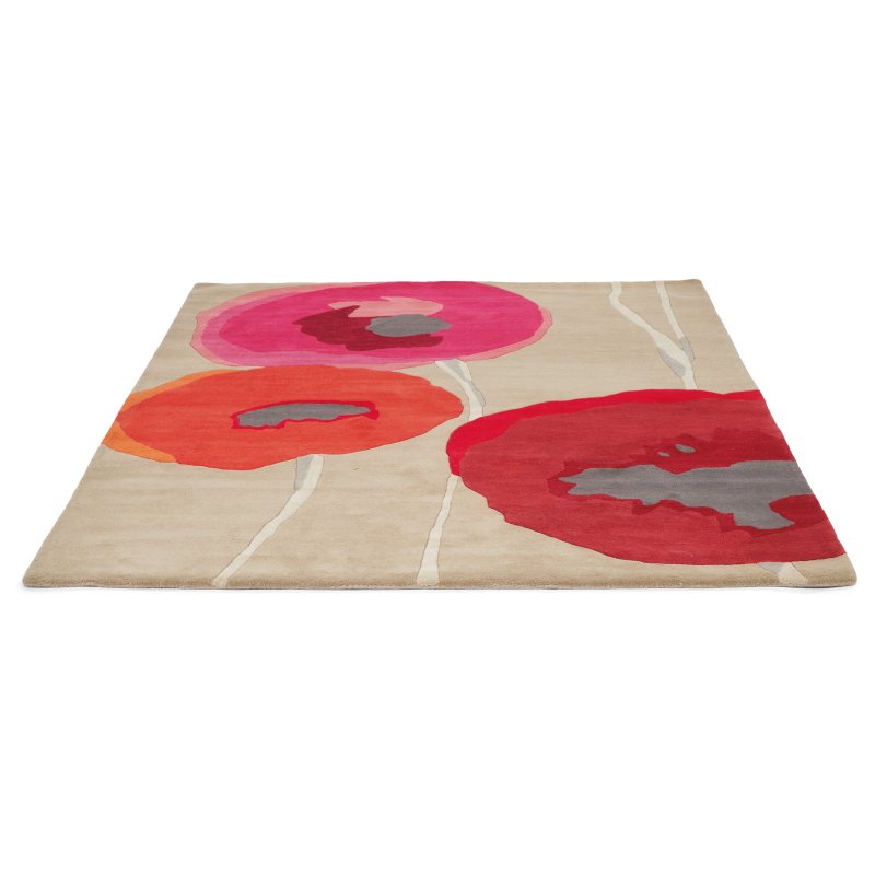 Sanderson Poppies Red Orange Rug