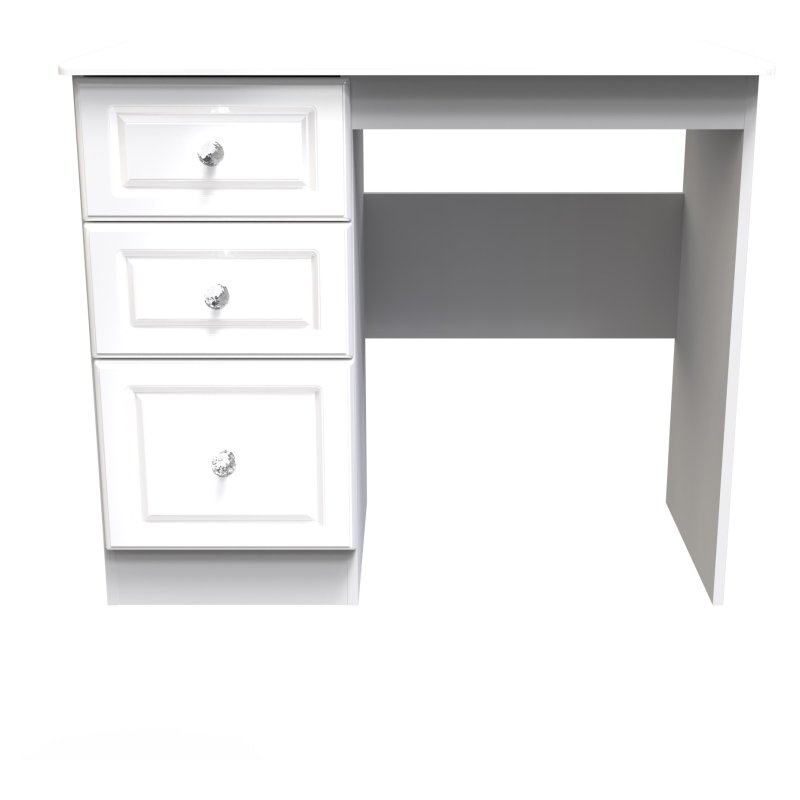 Edinbrugh Vanity Desk White Gloss front on image of the desk on a white background