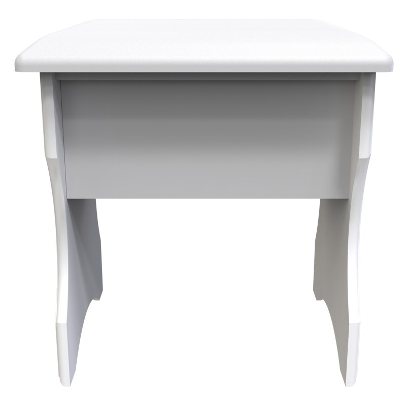 Edinbrugh Stool White Gloss front on image of the stool on a white background