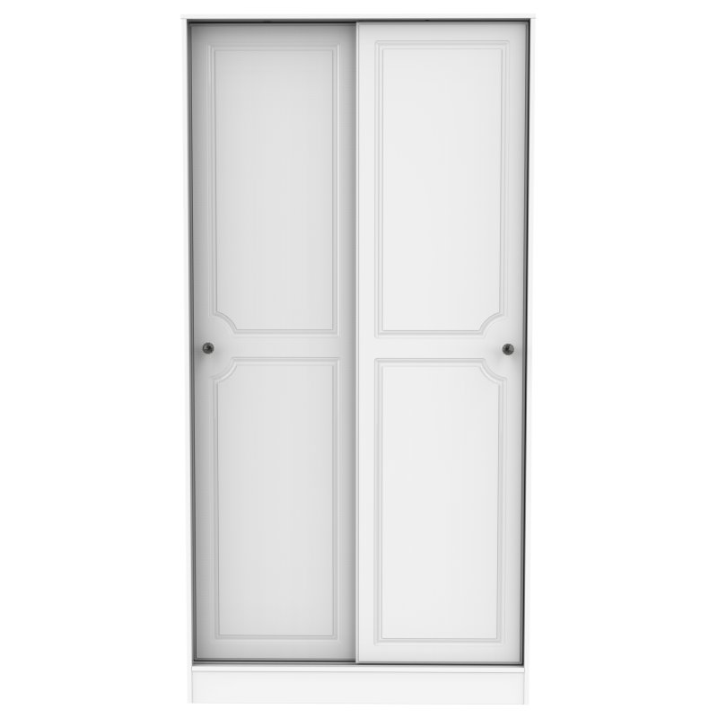 Edinbrugh Sliding Wardrobe White Gloss front on image of the wardrobe on a white background