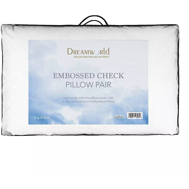 Dreamworld Embossed Check Pillow Pair