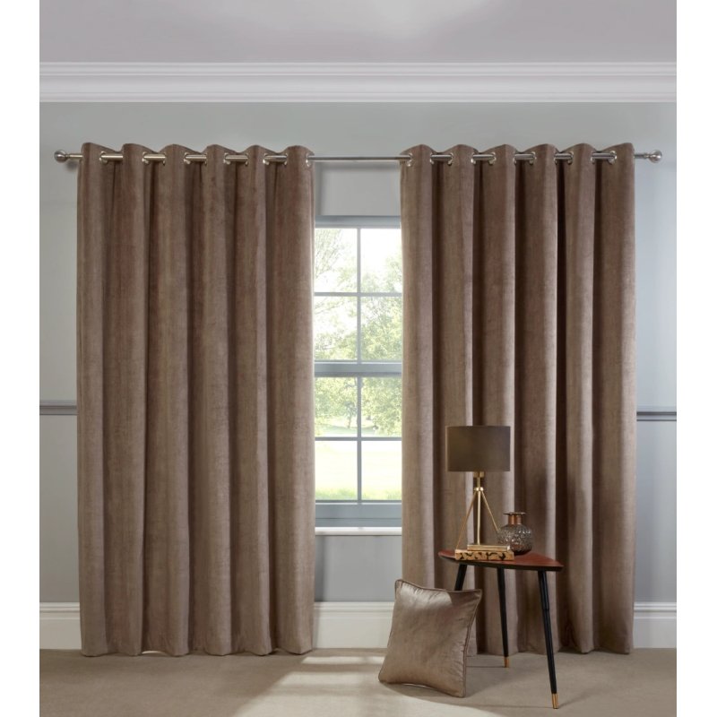 Sundour Abington Natural Eyelet Ready Made Curtains lifestlye image of the curtains