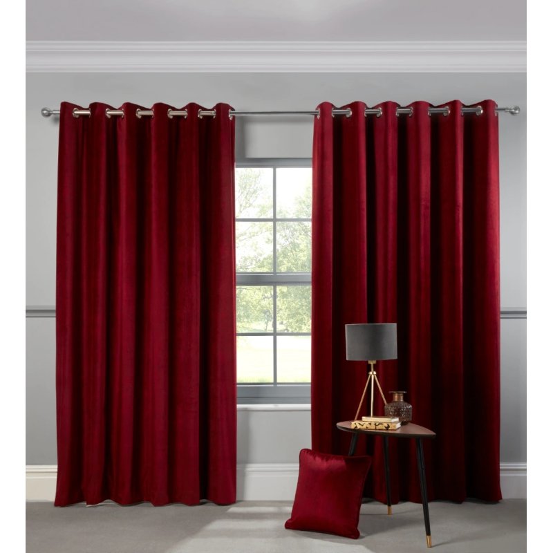Sundour Abington Rosso Eyelet Ready Made Curtains lifestyle image of the curtains