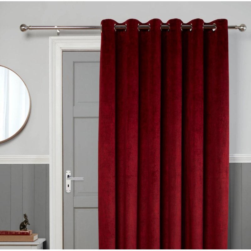 Sundour Abington Rosso Eyelet Door Curtain lifestyle image of the door curtain