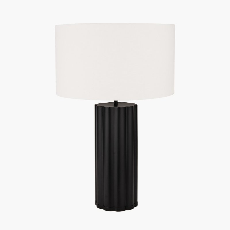 Petula Black Metal Scallop Table Lamp image of the lamp on a white background