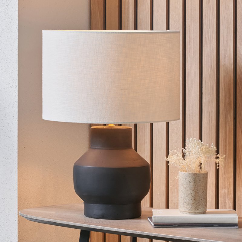 Inna Black Urn Terracotta Table Lamp Aldiss of Norfolk
