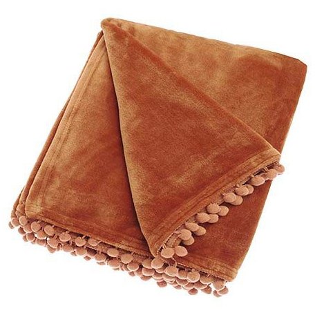 Waltons & Co Cashmere Touch Fleece Spice Throw image of the throw folded on a white background