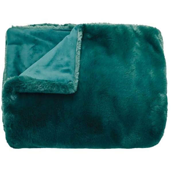Waltons & Co Luxe Faux Fur Mallard Throw image of the throw folded up on a white background