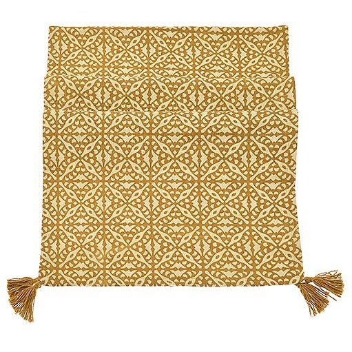 Waltons & Co Martta Print Saffron Table Runner image of the table runner on a white background