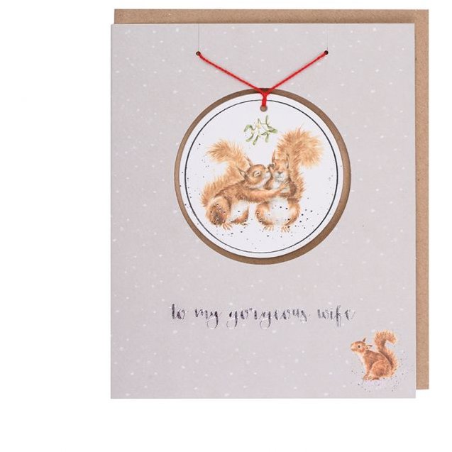 Wrendale Gorgeous Wife Squirrel Christmas Decoration Card image of the card on a white background