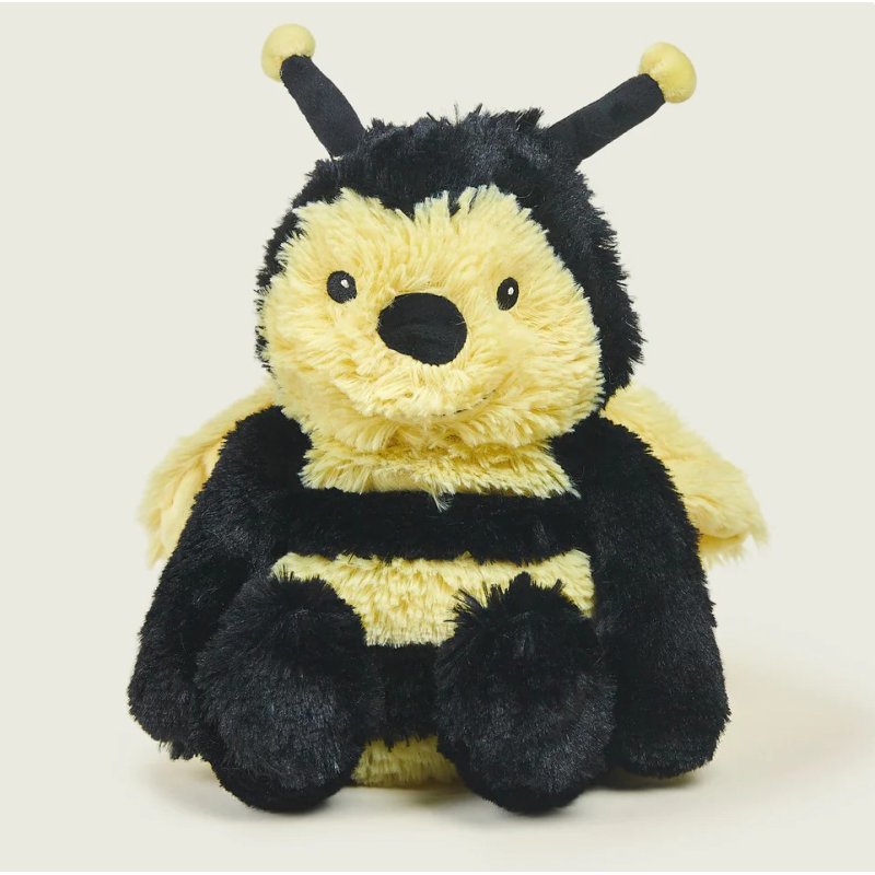 Warmies Microwavable Bumblebee front on view of the bee on a beige background