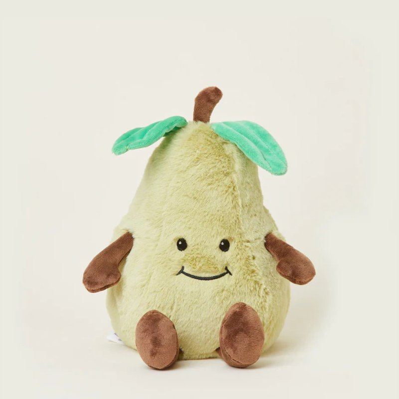 Warmies Microwavable Pear front on image of the pear on a beige background