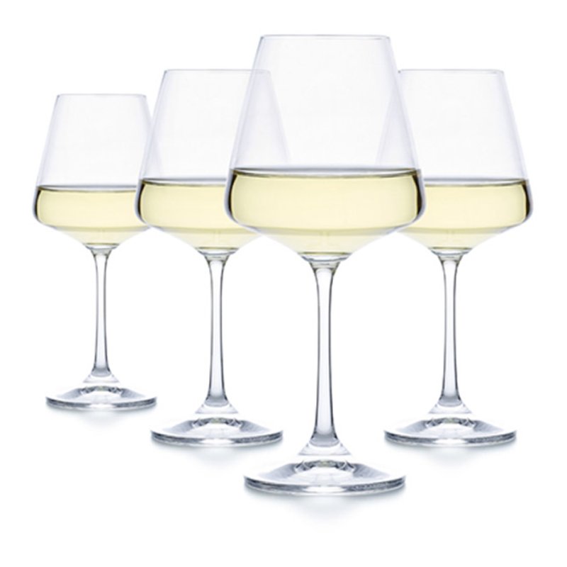 Moods White Wine Crystalline Glass 4pk image of the wine glasses on a white background