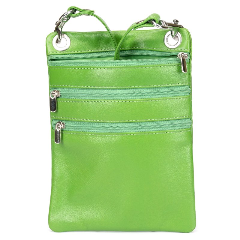Golunski Green Sheepskin Pouch Bag image of the bag on a white background