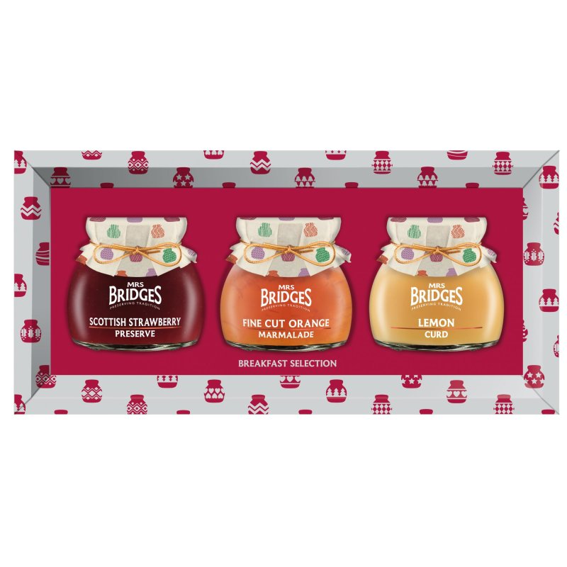 Mrs Bridges Breakfast Selection Triple Jar Grey
