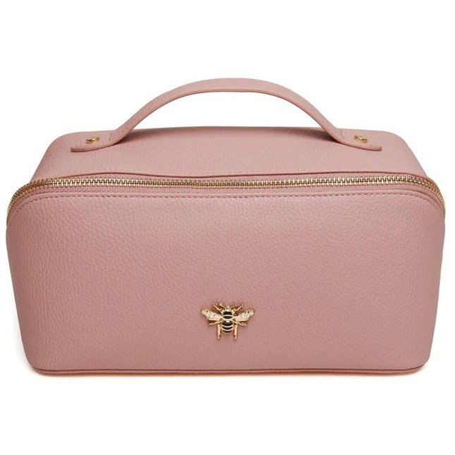 Alice Wheeler Pink Train Case front on image of the case on a white background