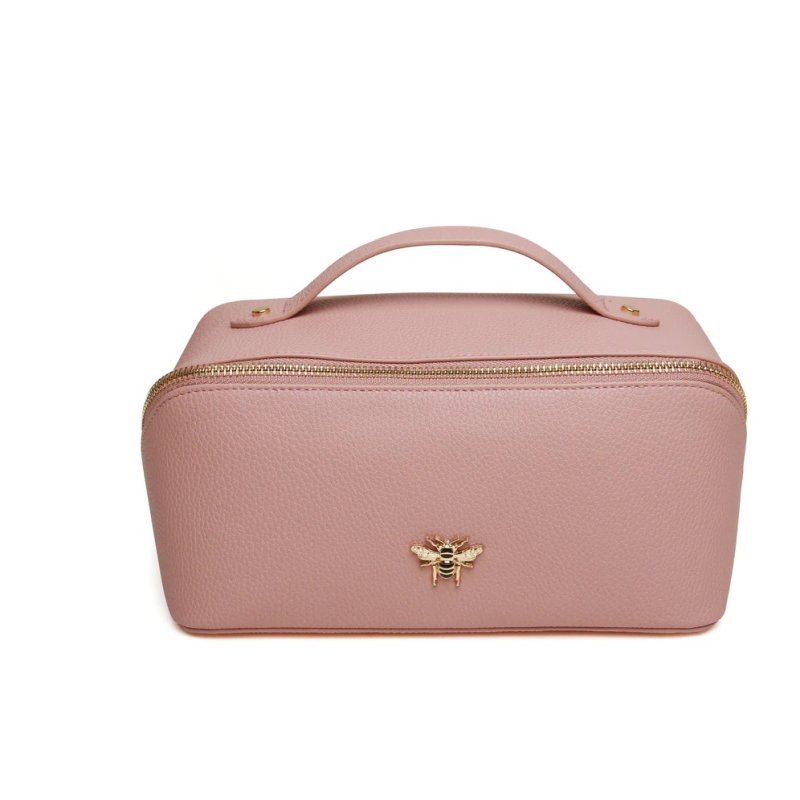 Alice Wheeler Large Pink Train Case front on image of the case on a white background