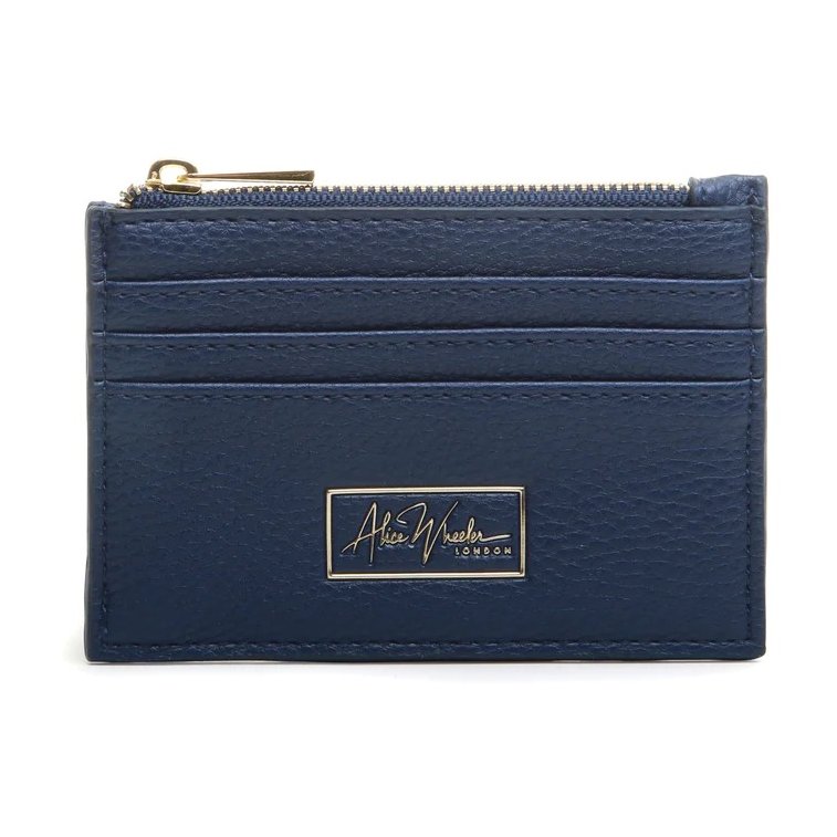 Alice Wheeler Navy Clevedon Coin Purse And Card Holder front of the purse on a white background