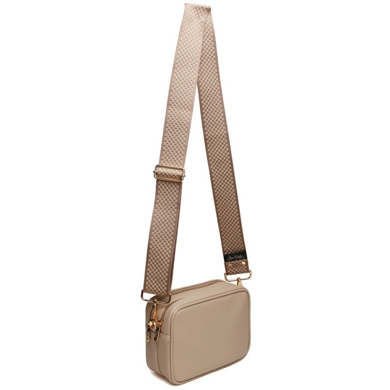 Alice Wheeler Stone Soho Camera Cross Body Bag image of the bag on a white background