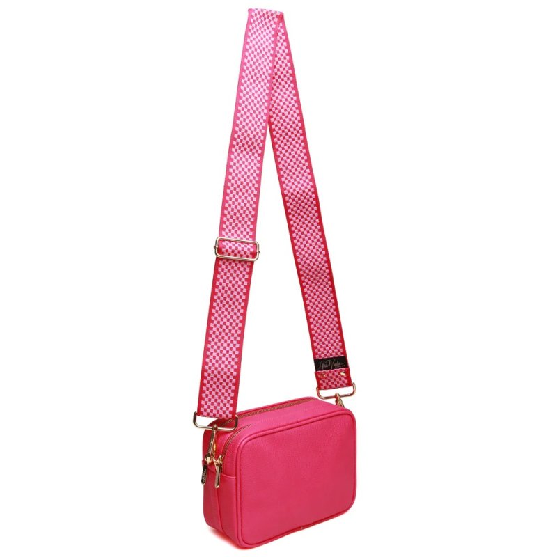 Alice Wheeler Hot Pink Soho Camera Cross Body Bag image of the bag on a white background