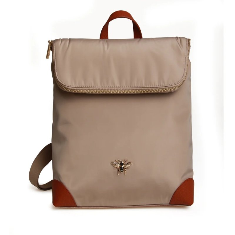 Alice Wheeler Stone Marlow Lightweight Backpack front on image of the bag on a white background