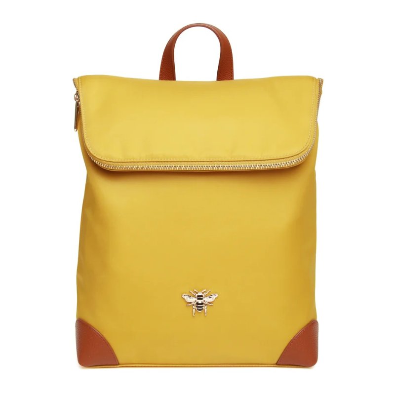 Alice Wheeler Ochre Marlow Lightweight Backpack front on image of the bag on a white background