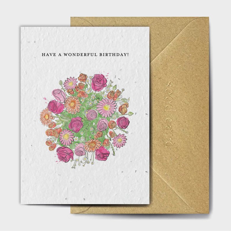 The Seed Card Company A Birds Eye View Birthday Card image of the front of the card on a white background