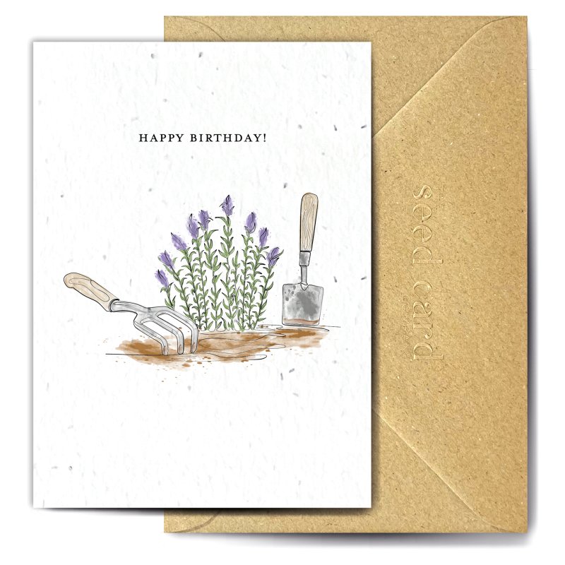 The Seed Card Company A Quintessential British Garden Birthday Card image of the front of the card on a white background