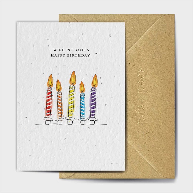 The Seed Card Company Candles For Artemis Birthday Card image of the front of the card on a white background