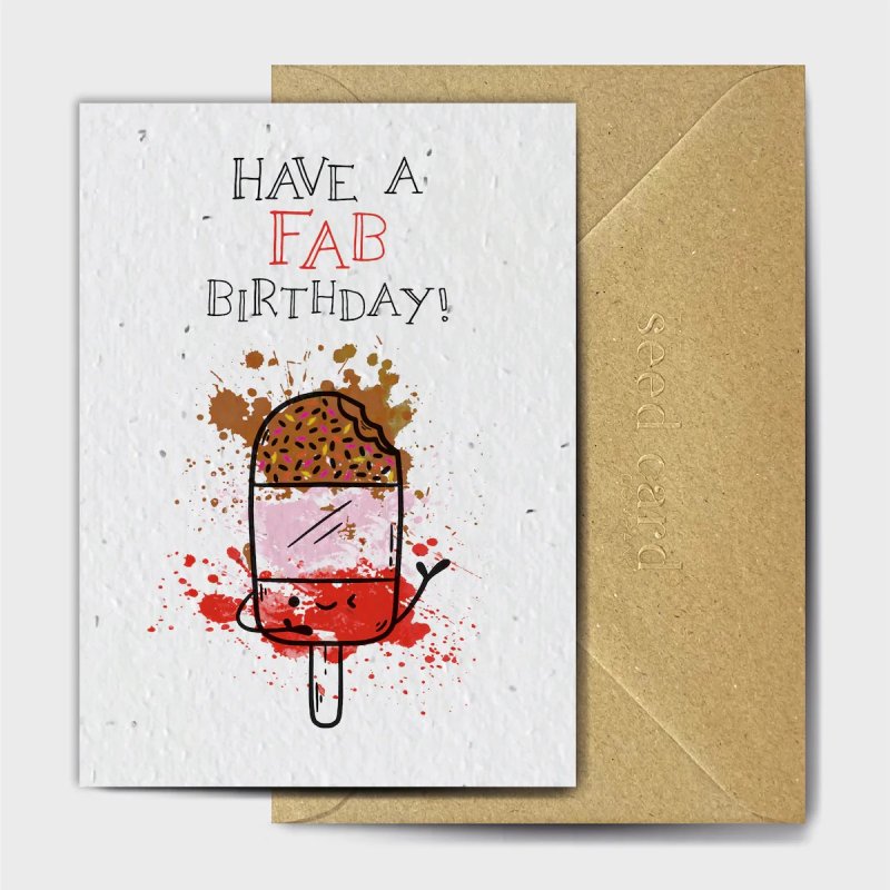 The Seed Card Company Nostalgic Nibbles Birthday Card image of the front of the card on a white background