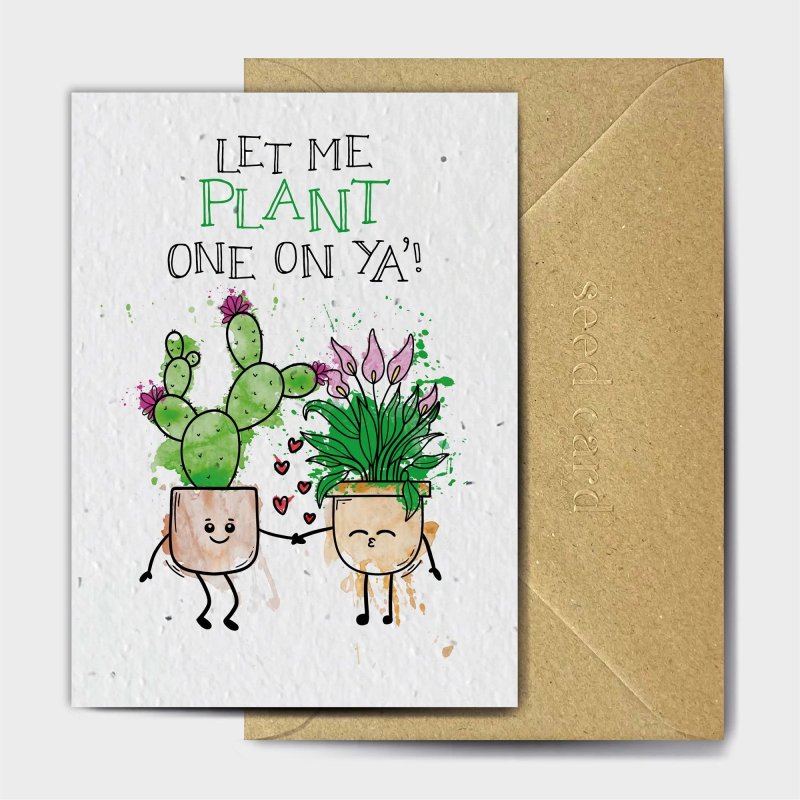 The Seed Card Company Cactaceae Aracecae Card image of the front of the card on a white background