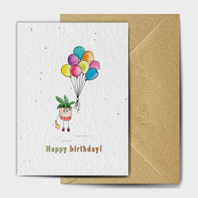 The Seed Card Company Up Birthday Card image of the card on a white background