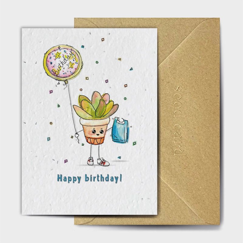 The Seed Card Company Succulent Salutations Birthday Card
