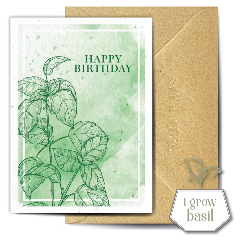 The Seed Card Company Bazylia Birthday Card