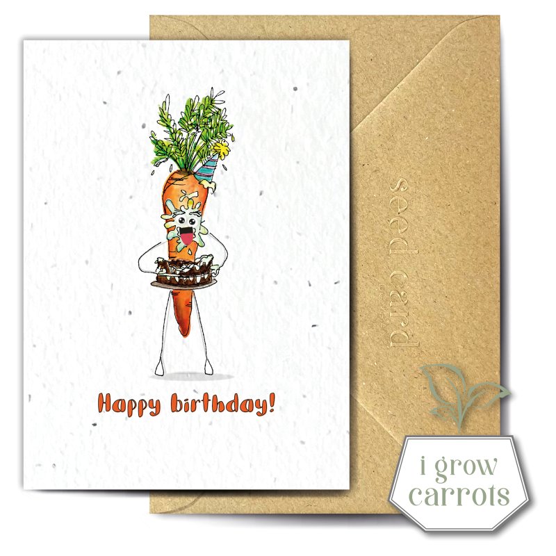The Seed Card Company Time For Some Carrot Cake Birthday Card