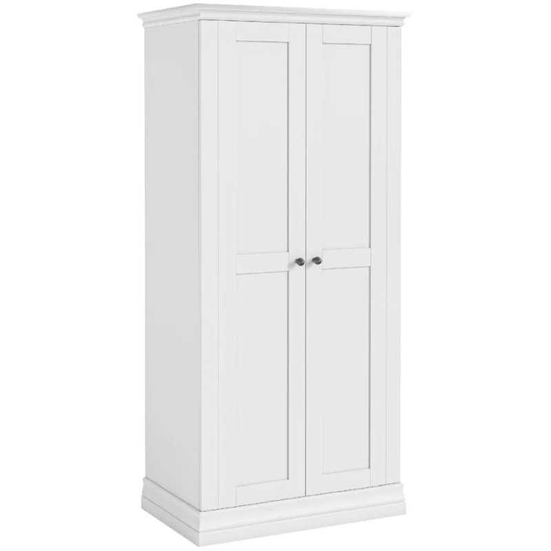 Bordeaux White 2 Door Full Hanging Wardrobe image of the wardrobe on a white background