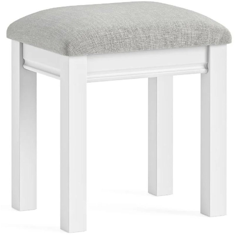 Bordeaux White Dressing Table Stool image of the stool on a white background