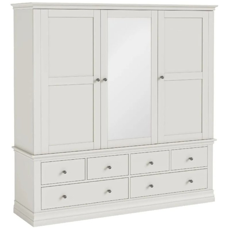 Bordeaux Cotton 3 Door 6 Drawer Wardrobe image of the wardrobe on a white background