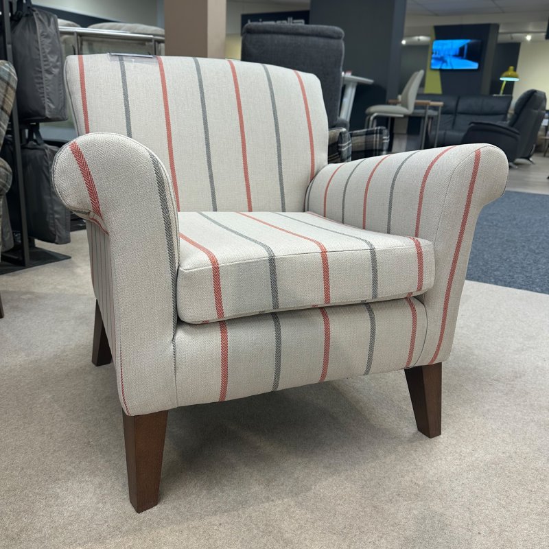 GFA Brooklyn Accent Chair in Coral Stripe