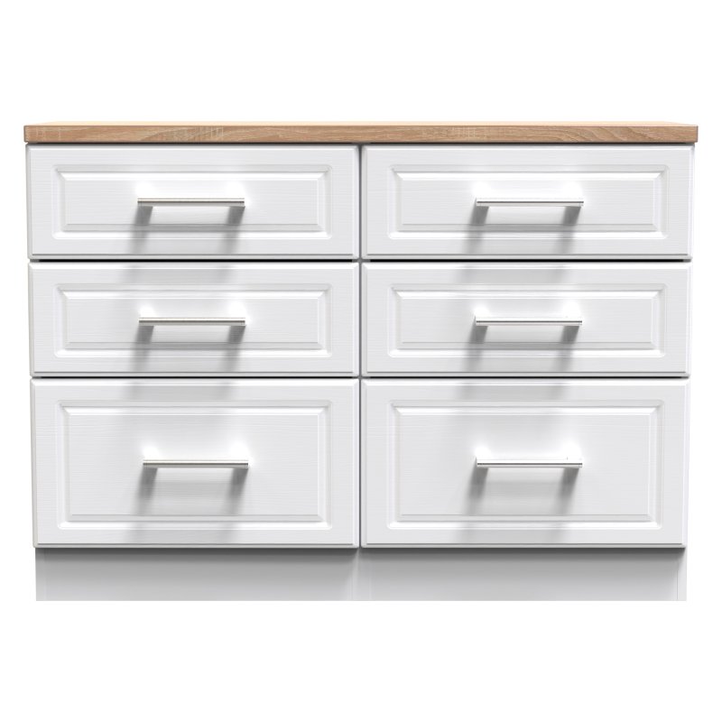 Stoneacre 6 Drawer Midi Chest front on image of the chest on a white background