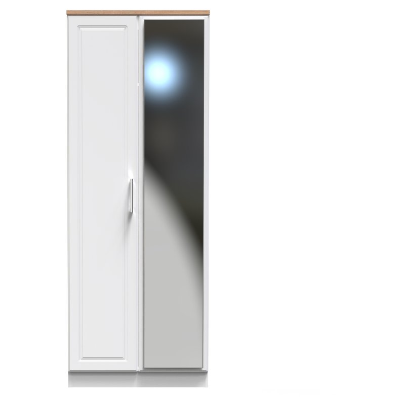 Stoneacre Tall 2ft 6in Mirror Wardrobe front on image of the wardrobe on a white background