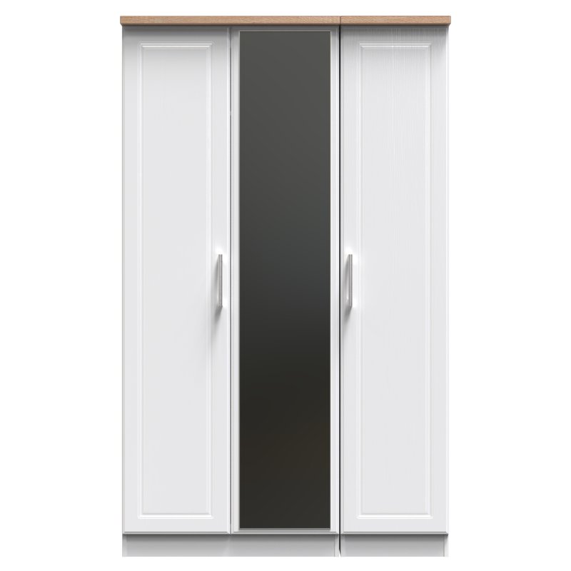 Stoneacre Triple Mirror Wardrobe front on image of the wardrobe on a white background