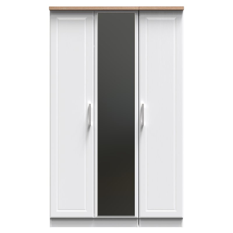 Stoneacre Tall Triple Mirror Wardrobe front on image of the wardrobe on a white background