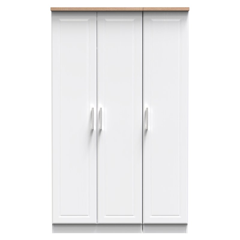 Stoneacre Triple Plain Wardrobe front on image of the wardrobe on a white background