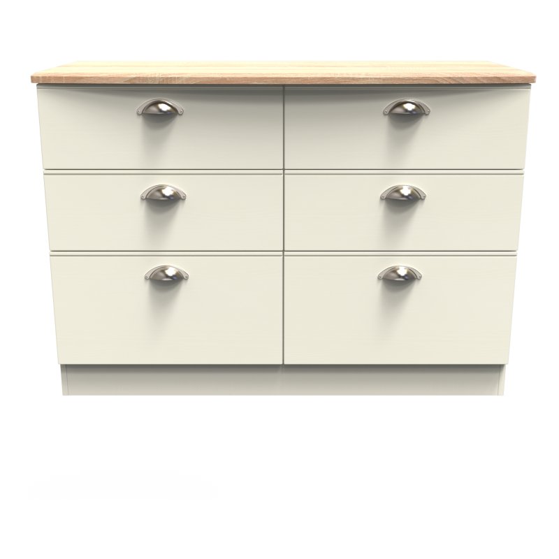 Elizabeth 6 Drawer Midi Chest front on image of the chest on a white background