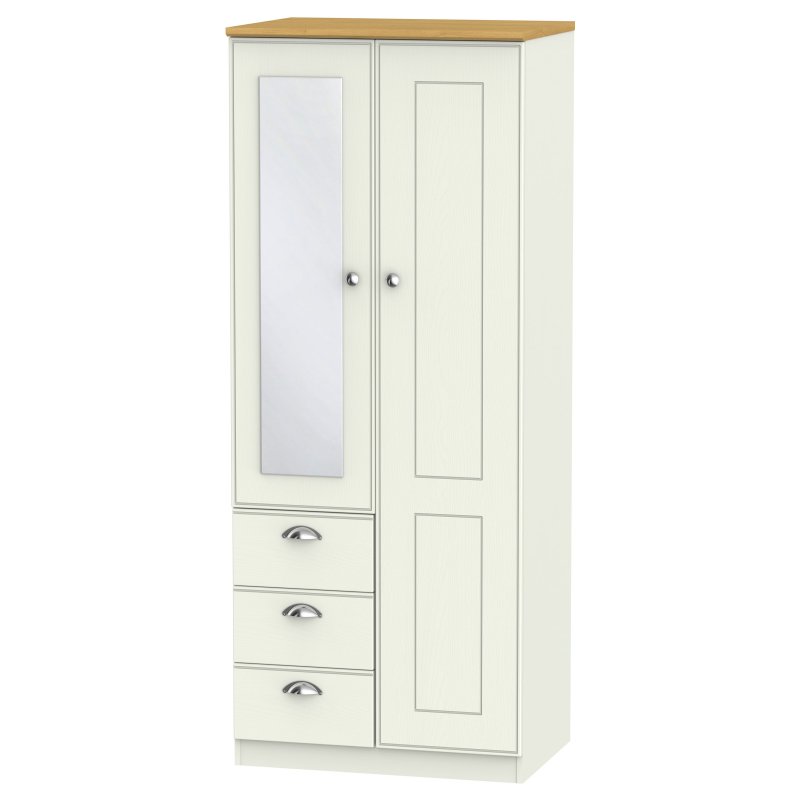 Elizabeth 2ft 6in Combi Wardrobe angled image of the wardrobe on a white background